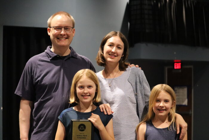 The 2024 Great Hearts Bard, Elinor P., with her family