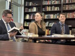 Faculty panel during the senior thesis defense
