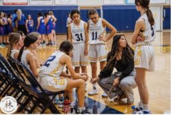 Coach Lam with JV basketball girls