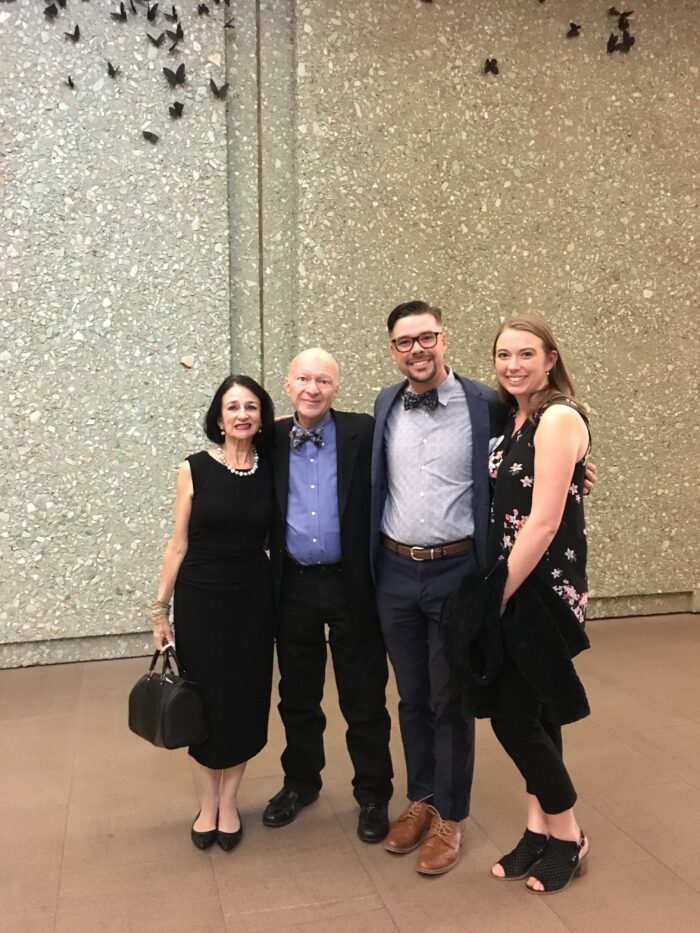 Mr. Demerest-Smith with his wife and his college mentor and his wife
