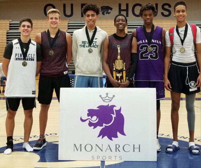 A young Jalen Williams with teammates in high school
