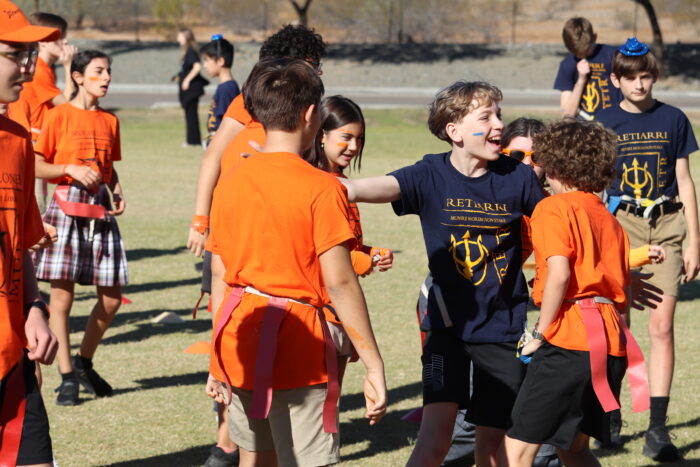 Students playing "Capture the Flag"