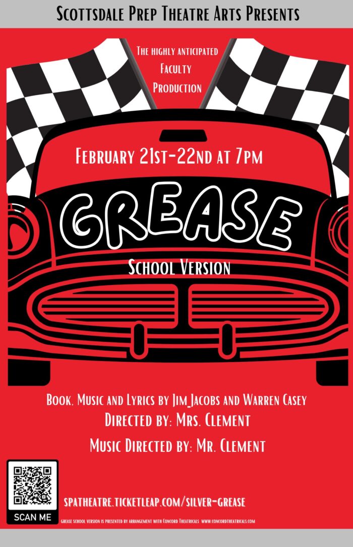 Production poster for Grease: School Verson at Scottsdale Prep