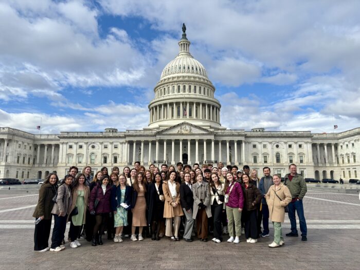 Students in front of the Capitol in Washington DC