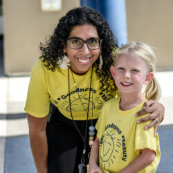 A girl with her teacher