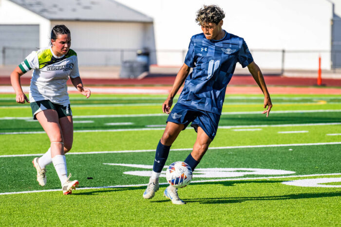 Soccer players on the field