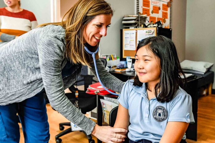 School Nurse with student