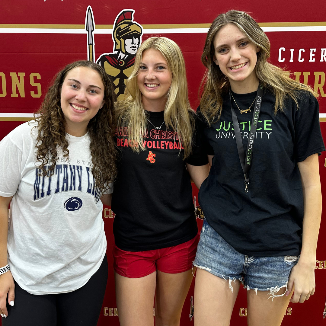 Three Cicero student-athletes standing together