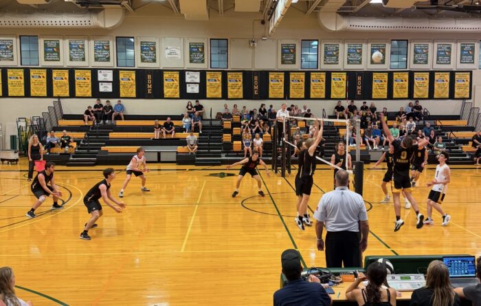 Cicero boys volleyball team on the court