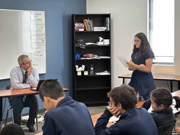 Students in a mock trial