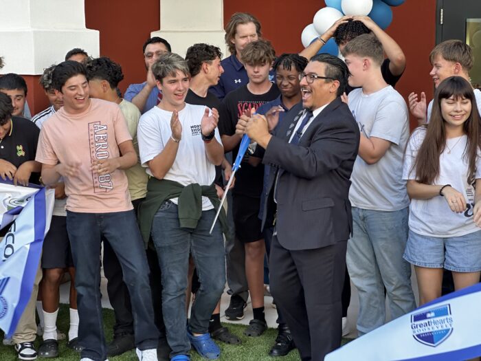 HM Cruz and students after ribbon cutting