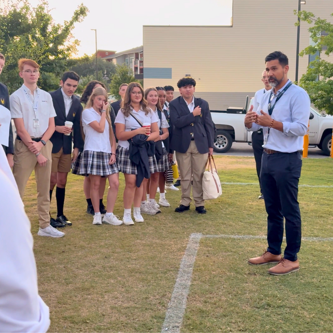 Headmaster speaking to seniors