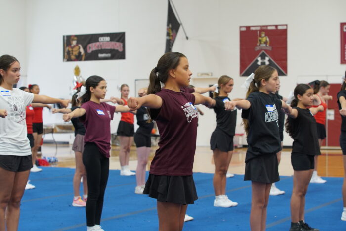 Students at Cheer Clinic