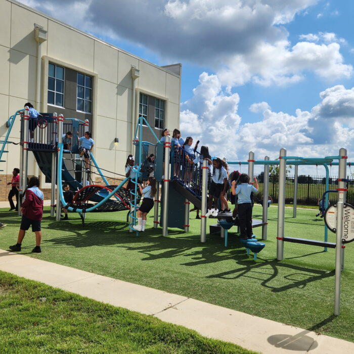 students out on the playground
