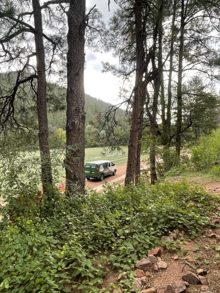 Arete Bus in the woods