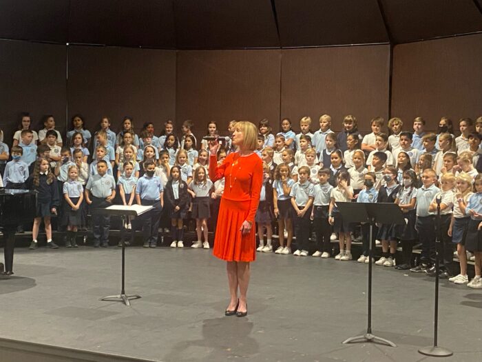 Mary Frances Jeffries at a choir event