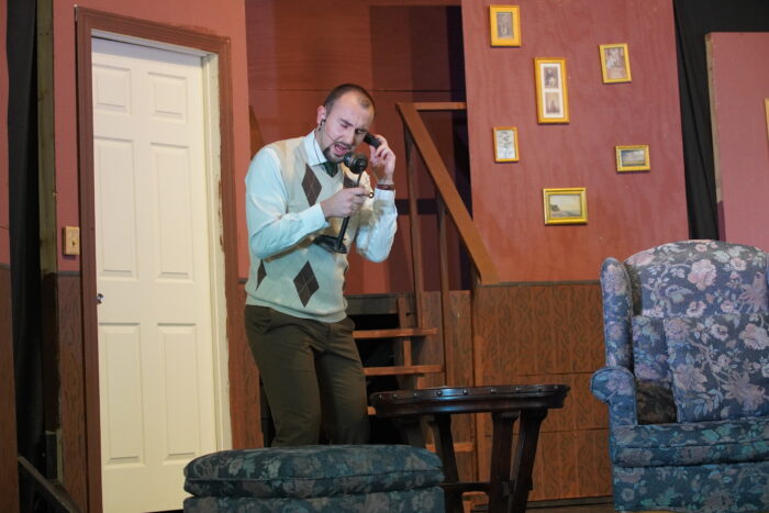Teacher performing in Faculty Play