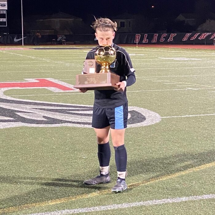 Sam Zook with trophy at VPA