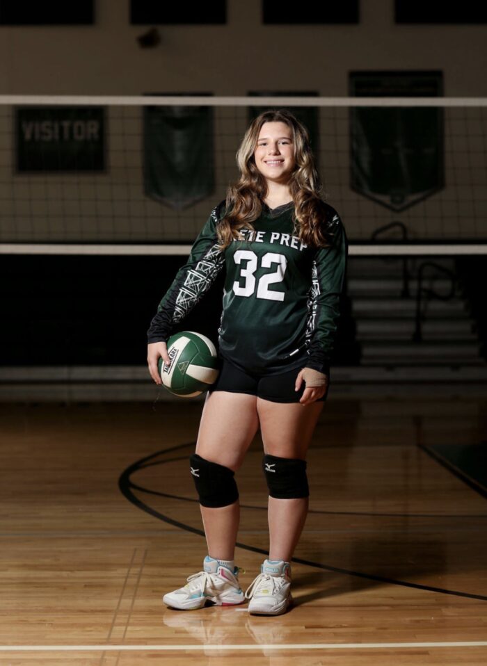 Arete Prep student in volleyball uniform