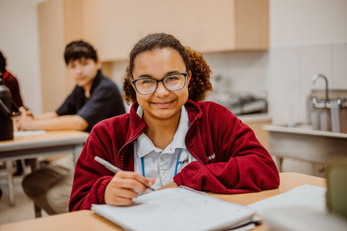 Great Hearts Harveston student at a desk