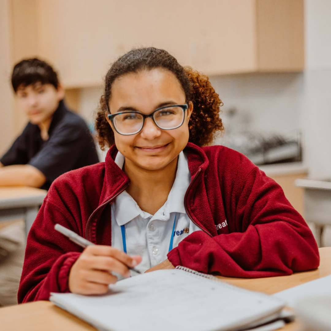 Great Hearts Harveston student at a desk