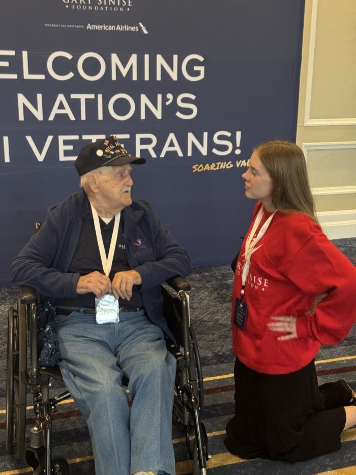 Anthem Student with WWII Veteran