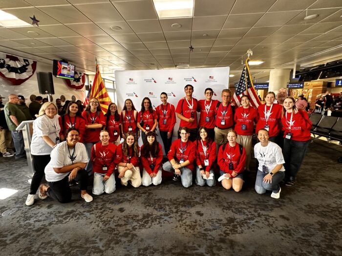 Anthem students at airport