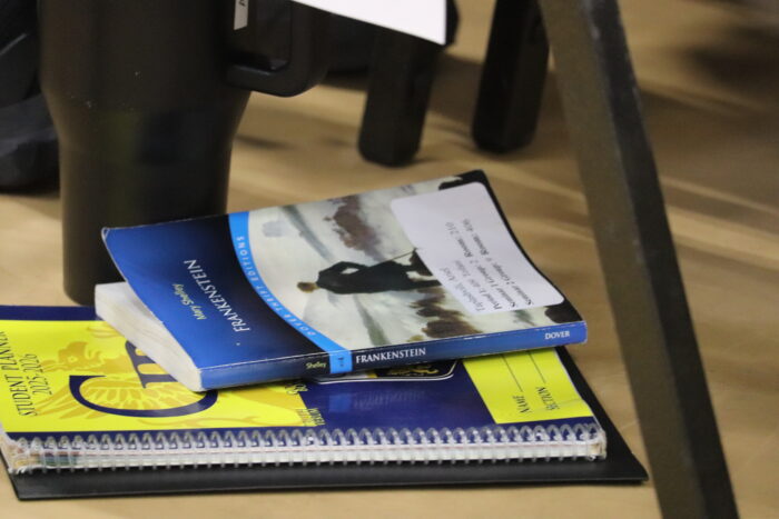 Frankenstein book and notebook