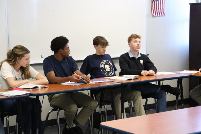 High school students in a seminar