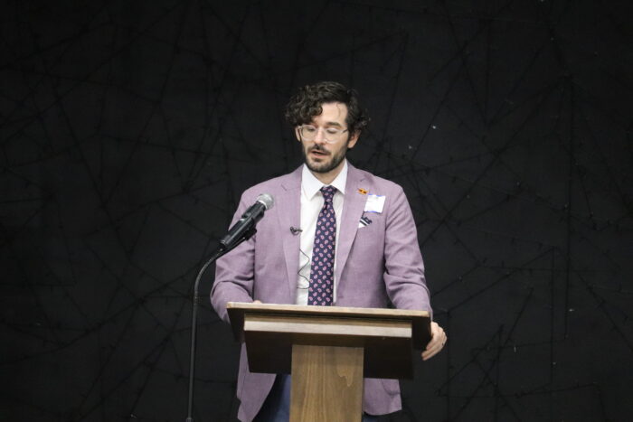 Keynote speaker at high school symposium