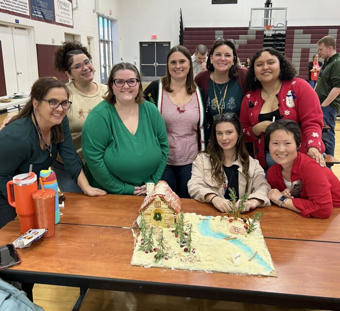 Team with Gingerbread House