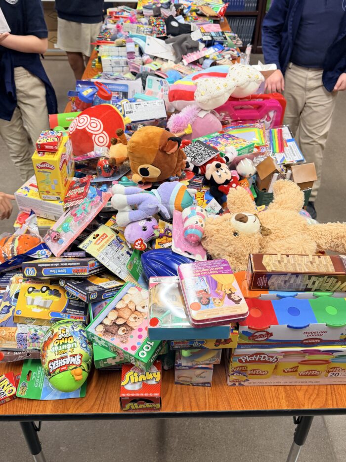 toys and supplies for donations at great hearts christian academies