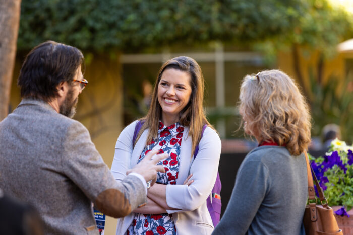 people walking around the national symposium for classical education