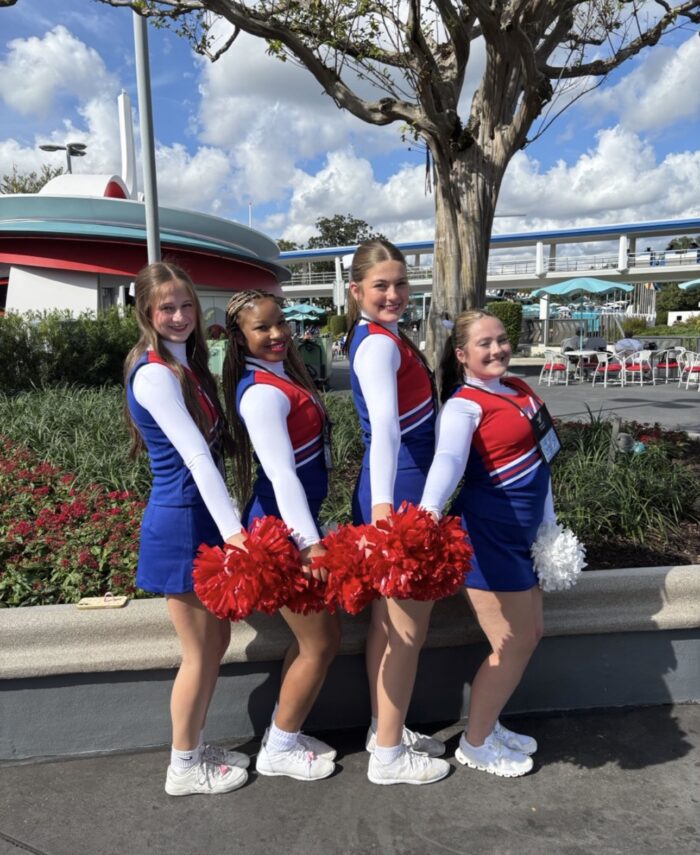 Cheerleaders posing at WDW