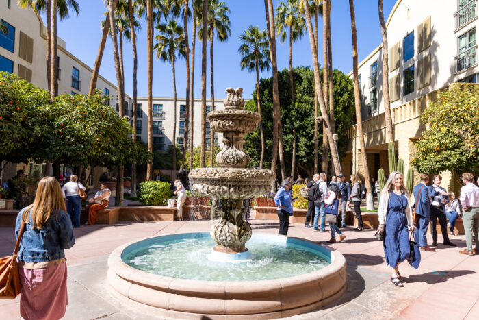 people walking around the national symposium for classical education
