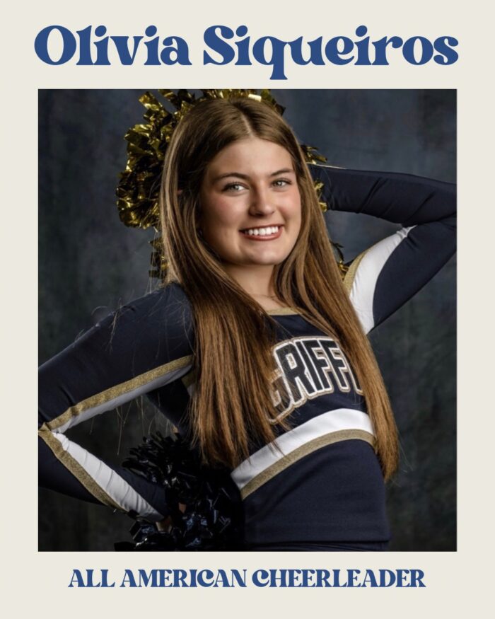 Olivia Siqueiros in cheer uniform