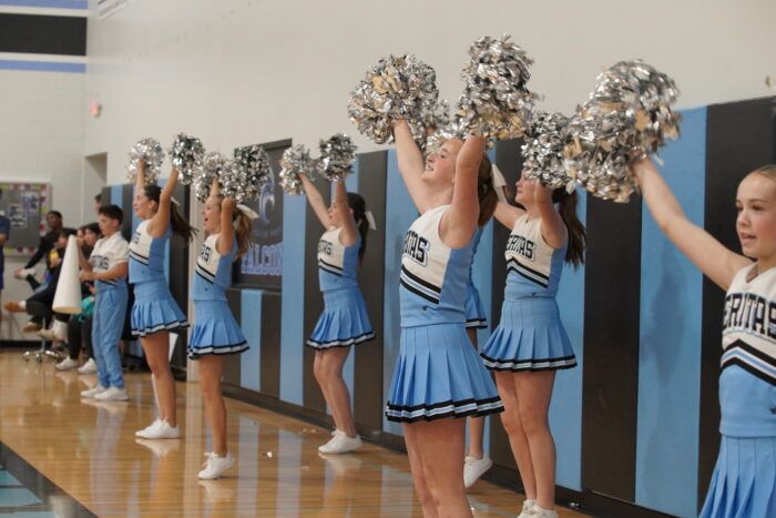 Veritas Prep Cheer Squad at Hoopcoming