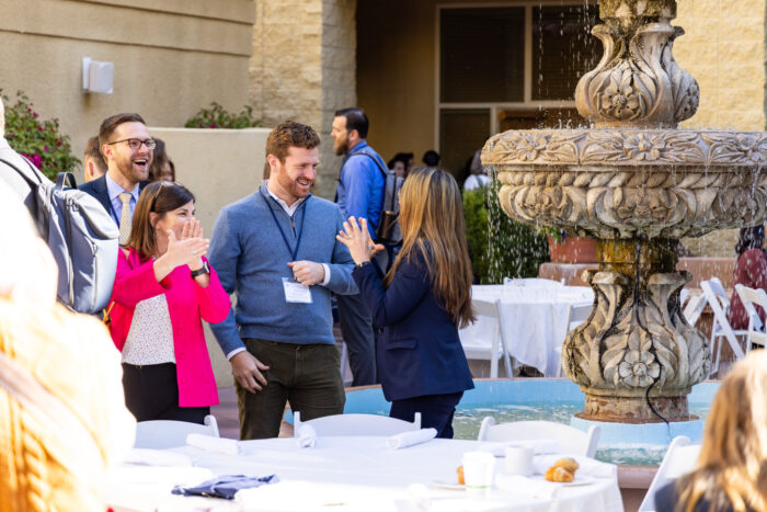 people walking around the national symposium for classical education