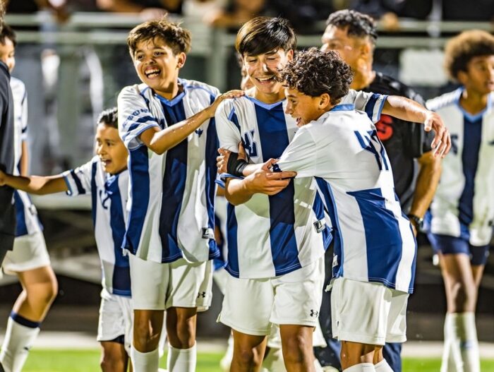 Roosevelt Prep Middle School Boys Soccer Champions celebrating
