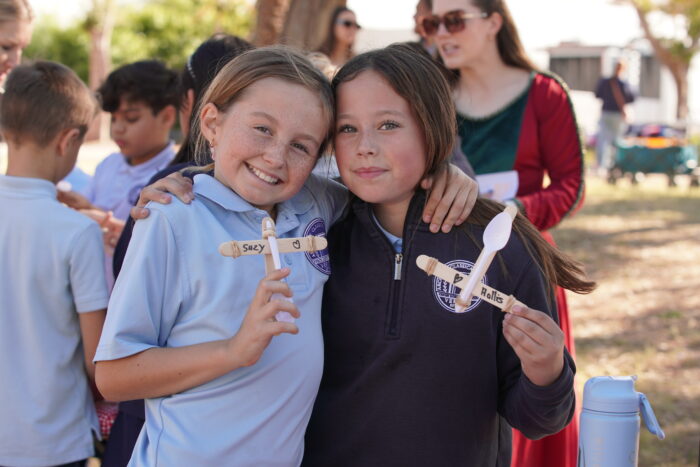 Two students at Robin Hood Day