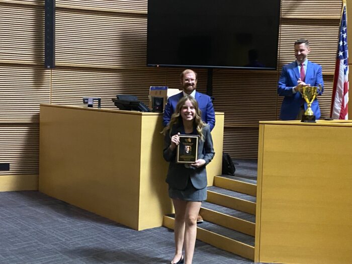 Cassandra receiving Ryan Award