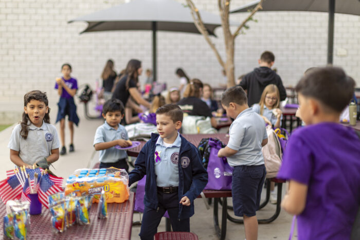Students at a Purple Star Breakfast