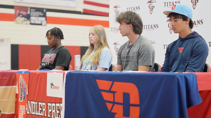 Four Chandler Prep students at signing Thumbnail