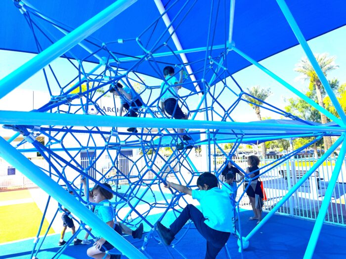 Children on play structure