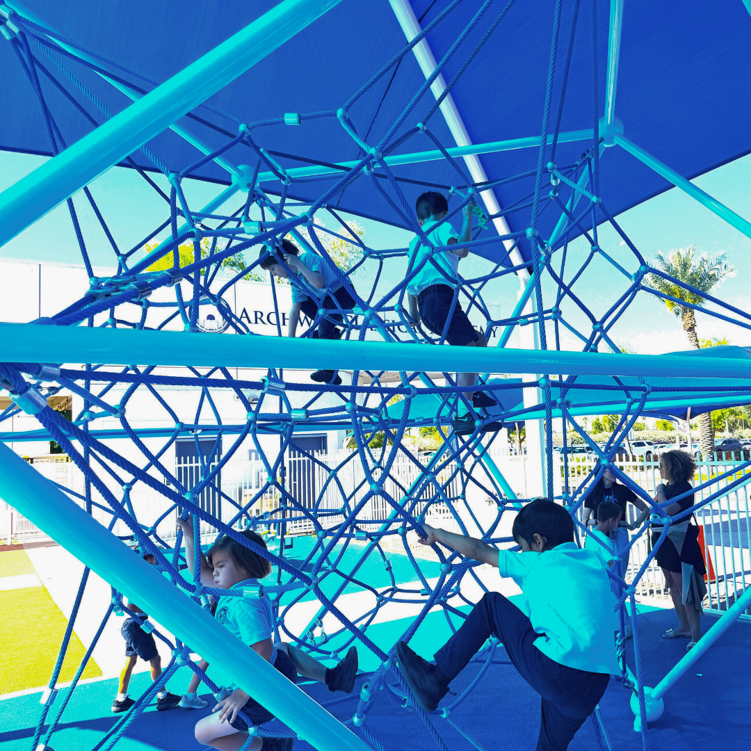 Children on play structure