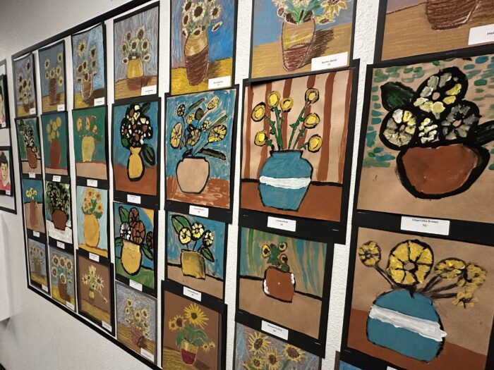 Student artwork on walls