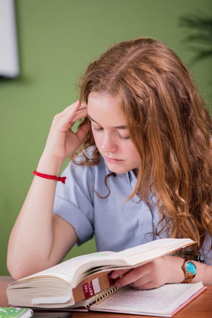 Student reading the Odyssey