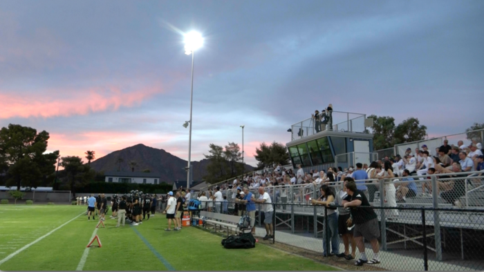 Fans in the stands at Freedom Field