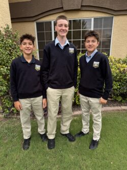 Three boys in uniform