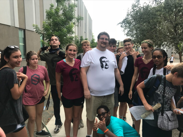 Rodriguez with students
